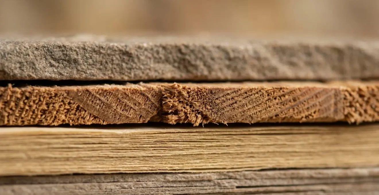 Makroaufnahme von natuerlichen Materialien die zeitliche Schichtung und Ablagerung symbolisieren