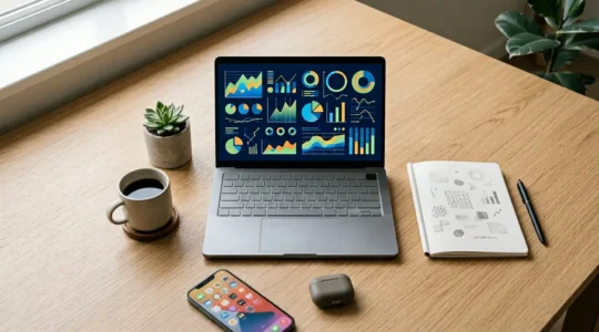 Professionelles Marketing-Dashboard mit wichtigen Leistungskennzahlen und Datenvisualisierung